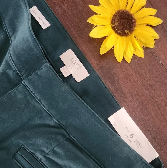 Loft Green Skinny Ankle Trousers Pants - Picture 3 of 7